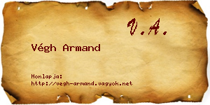 Végh Armand névjegykártya