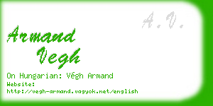 armand vegh business card
